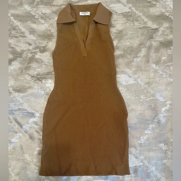 Aritzia Dresses | Aritzia - Babaton Sculpt Knit Dress In Brown ( Size Xs) | Color: Brown | Size: Xs | Miss256's Closet